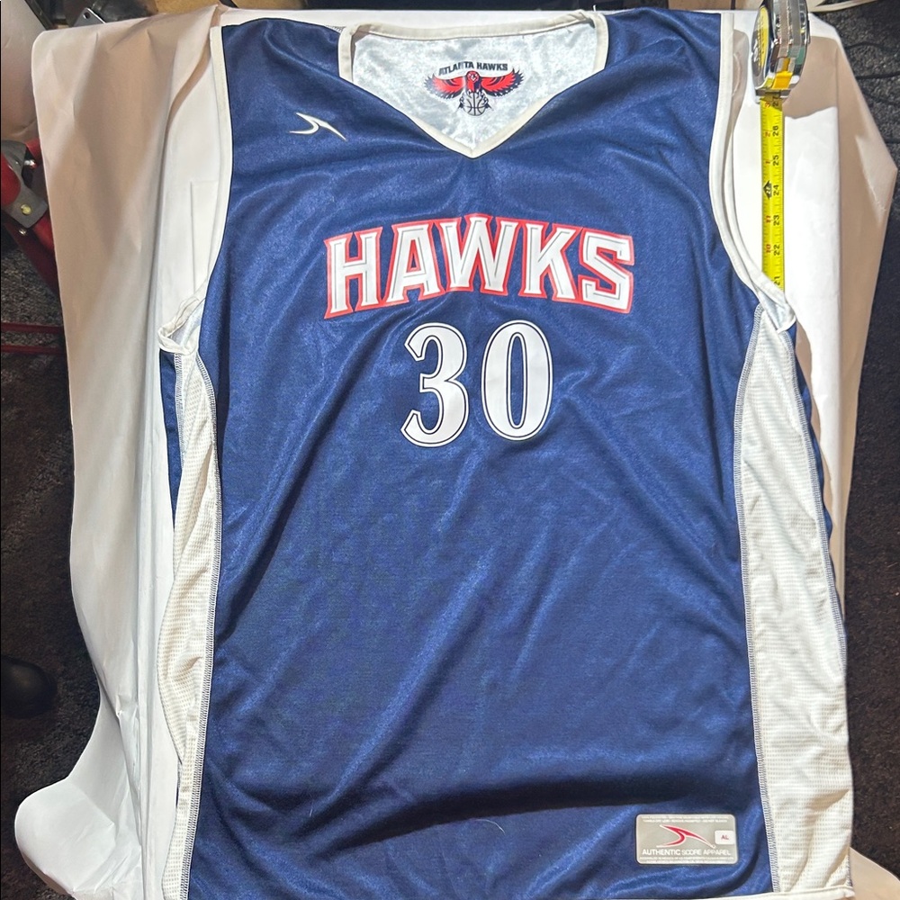Atlanta Hawks Blue and White Men's REVERSIBLE Basketball Jersey